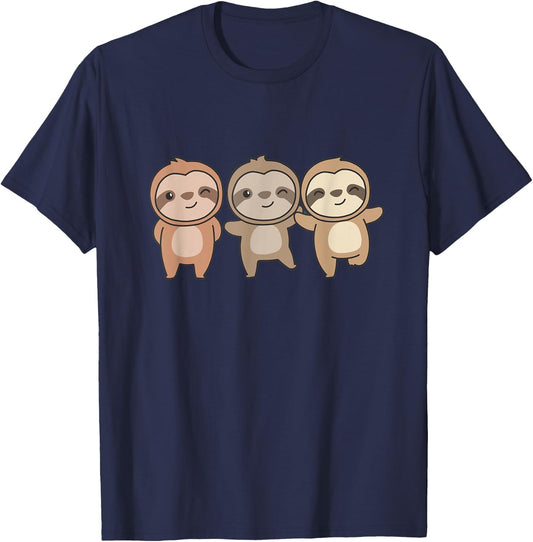 Sloth Cute Animals For Kids Manga Sloths T-Shirt - T-Shirt | Navy