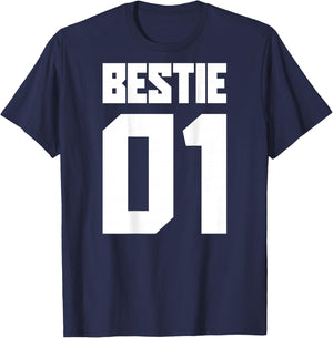 Bestie 01 Bestie 02 Bestie Squad Matching BFF Friend Crew , black, s T-Shirt - T-Shirt | Navy