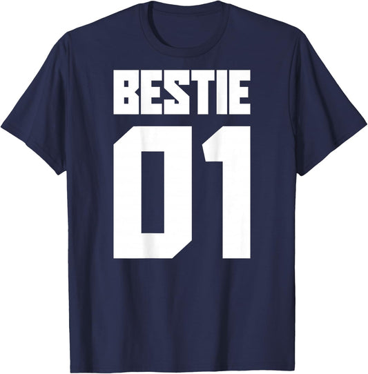 Bestie 01 Bestie 02 Bestie Squad Matching BFF Friend Crew , black, s T-Shirt - T-Shirt | Navy