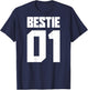 Bestie 01 Bestie 02 Bestie Squad Matching BFF Friend Crew , black, s T-Shirt - T-Shirt | Navy