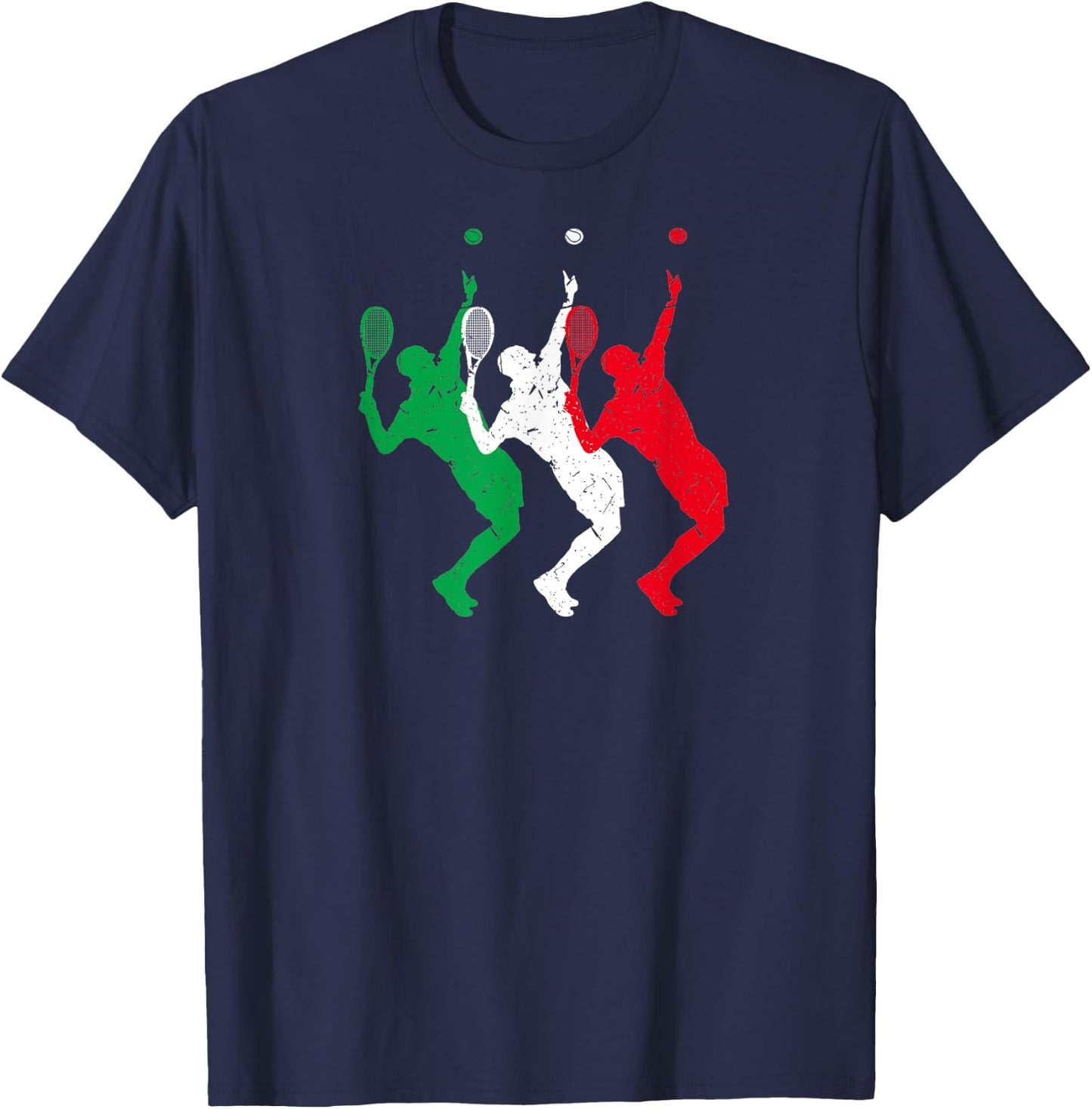 Tennis Player Italian Flag Italy Tennis T-Shirt - T-Shirt | Navy