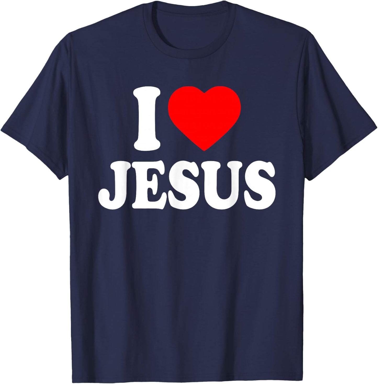 I LOVE JESUS , black T-Shirt - T-Shirt | Navy