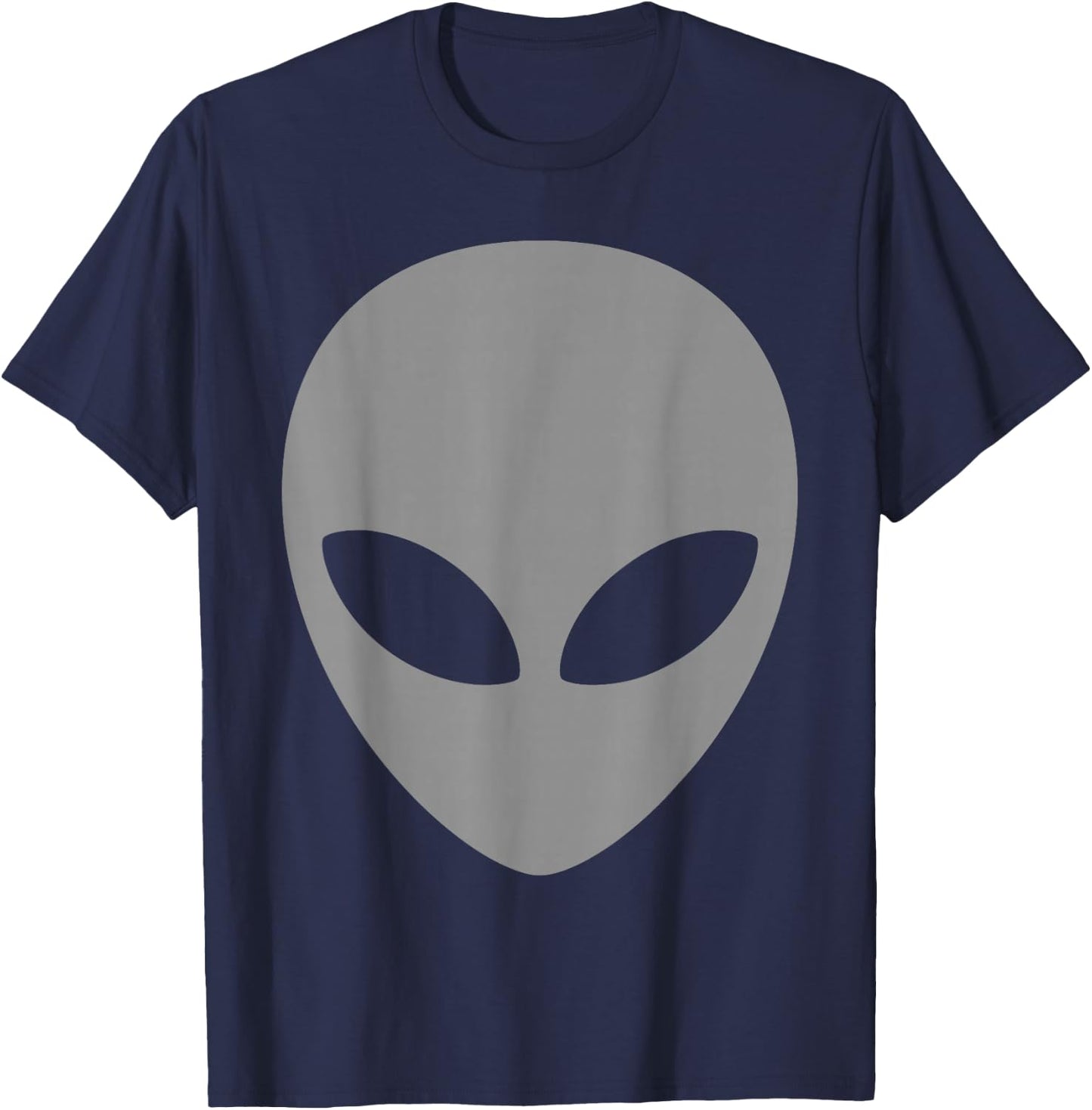 Grey Alien T Shirt Scary Grey Alien Head Shirt T-Shirt - T-Shirt | Navy