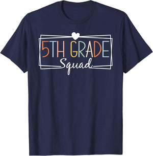 Fifth Grade Squad Teachers Kids 5th Grade Back to School T-Shirt - T-Shirt | Navy