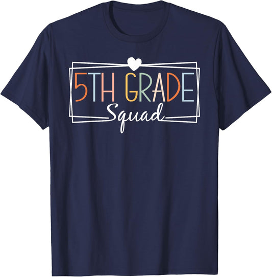 Fifth Grade Squad Teachers Kids 5th Grade Back to School T-Shirt - T-Shirt | Navy