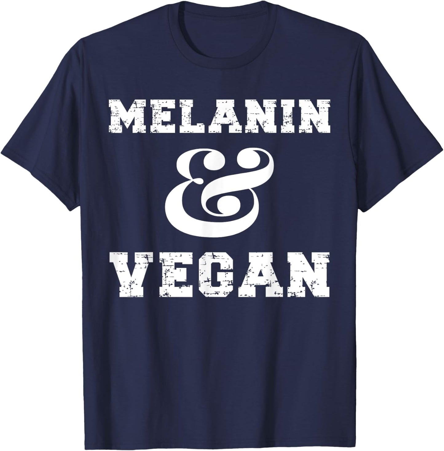 Melanin And Vegan Black African American Vegan Women T-Shirt - T-Shirt | Navy