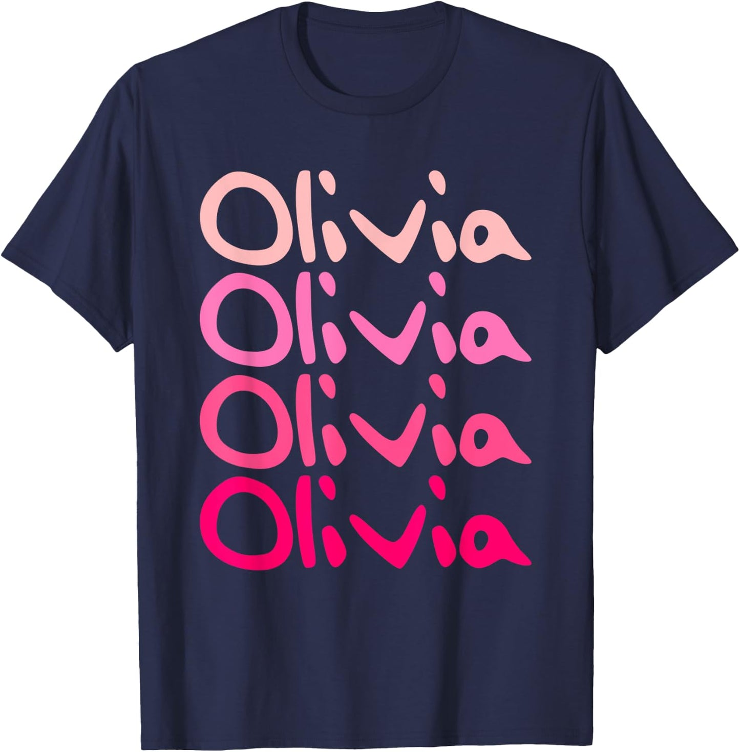 Olivia First Name-d Boy Girl Baby Birth-day T-Shirt - T-Shirt | Navy