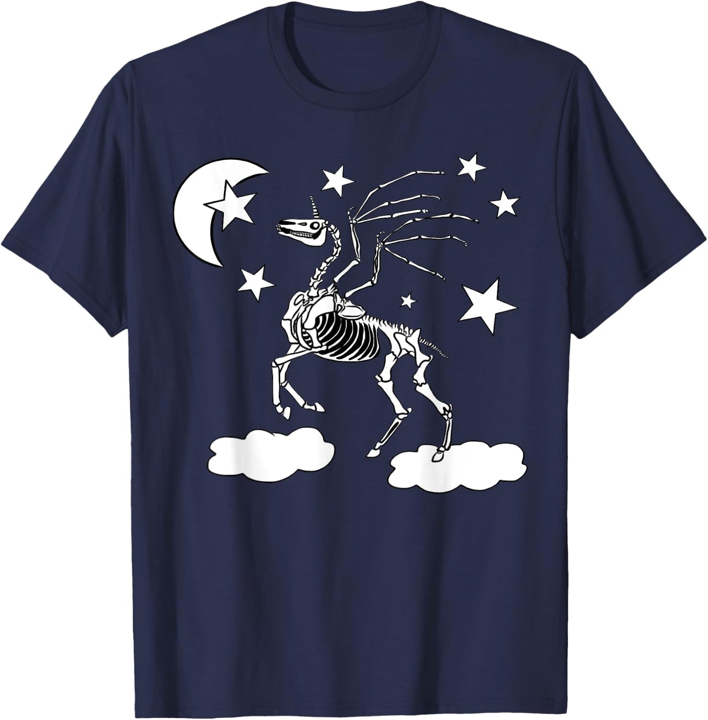 Moonlight Unicorn Costume For Girls Pegasus Gothic Skeleton T-Shirt - T-Shirt | Navy