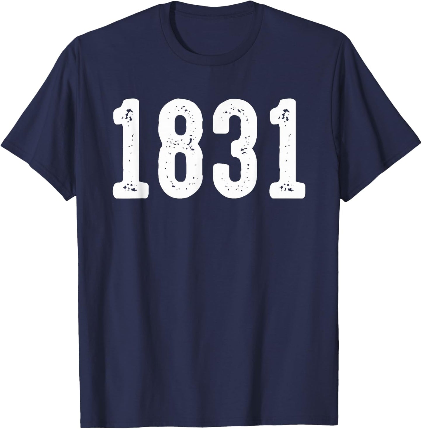 Vintage 1831 Distressed Number Style T-Shirt - T-Shirt | Navy