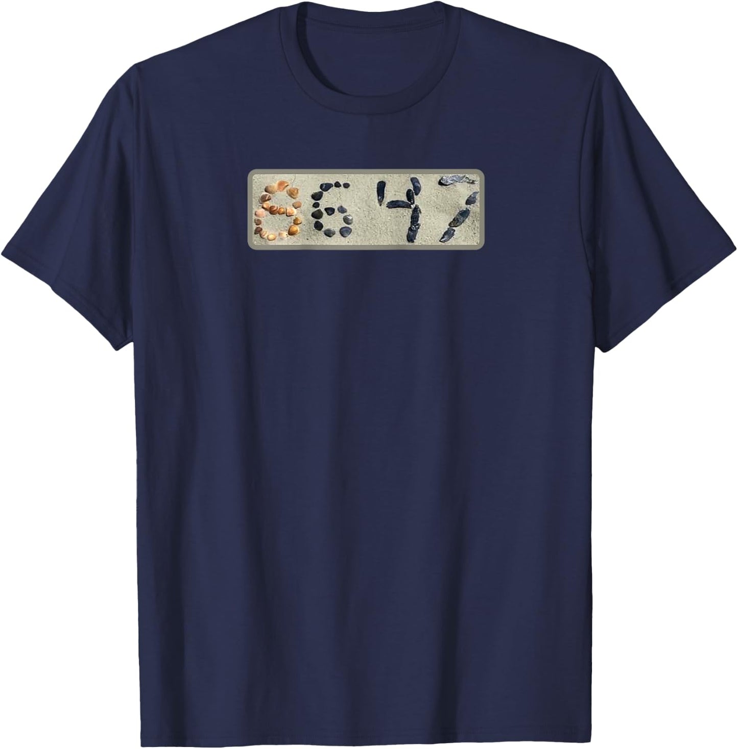 Funny 86 47 Seashells Sea Shells Beach Funny 8647 Raglan Baseball T-Shirt - T-Shirt | Navy