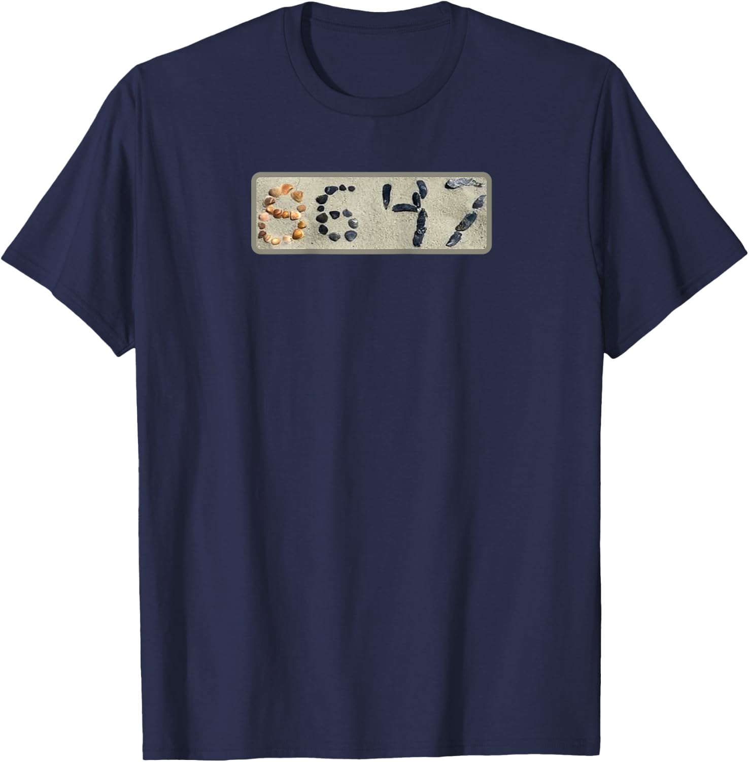 Funny 86 47 Seashells Sea Shells Beach Funny 8647 Raglan Baseball T-Shirt - T-Shirt | Navy