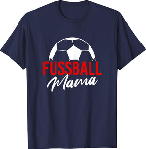 Fußball Mama rot Fussball Mutter Verein Ball Lustig T-Shirt - T-Shirt | Navy