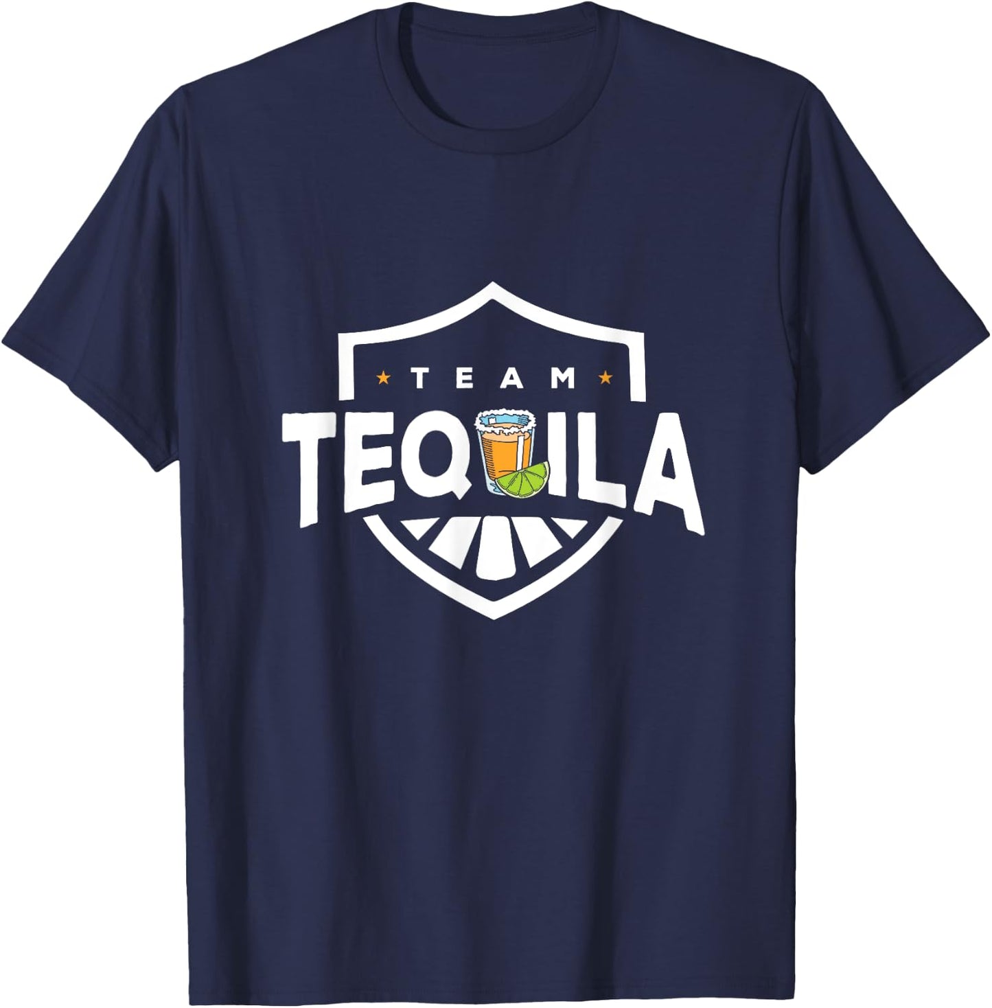 Funny Team Tequila With Green Lime Salt Group Costume T-Shirt - T-Shirt | Navy