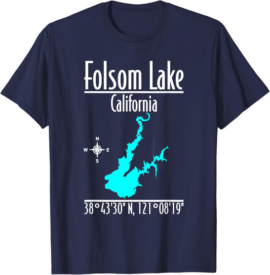 Modern Folsom Lake - California T-Shirt - T-Shirt | Navy