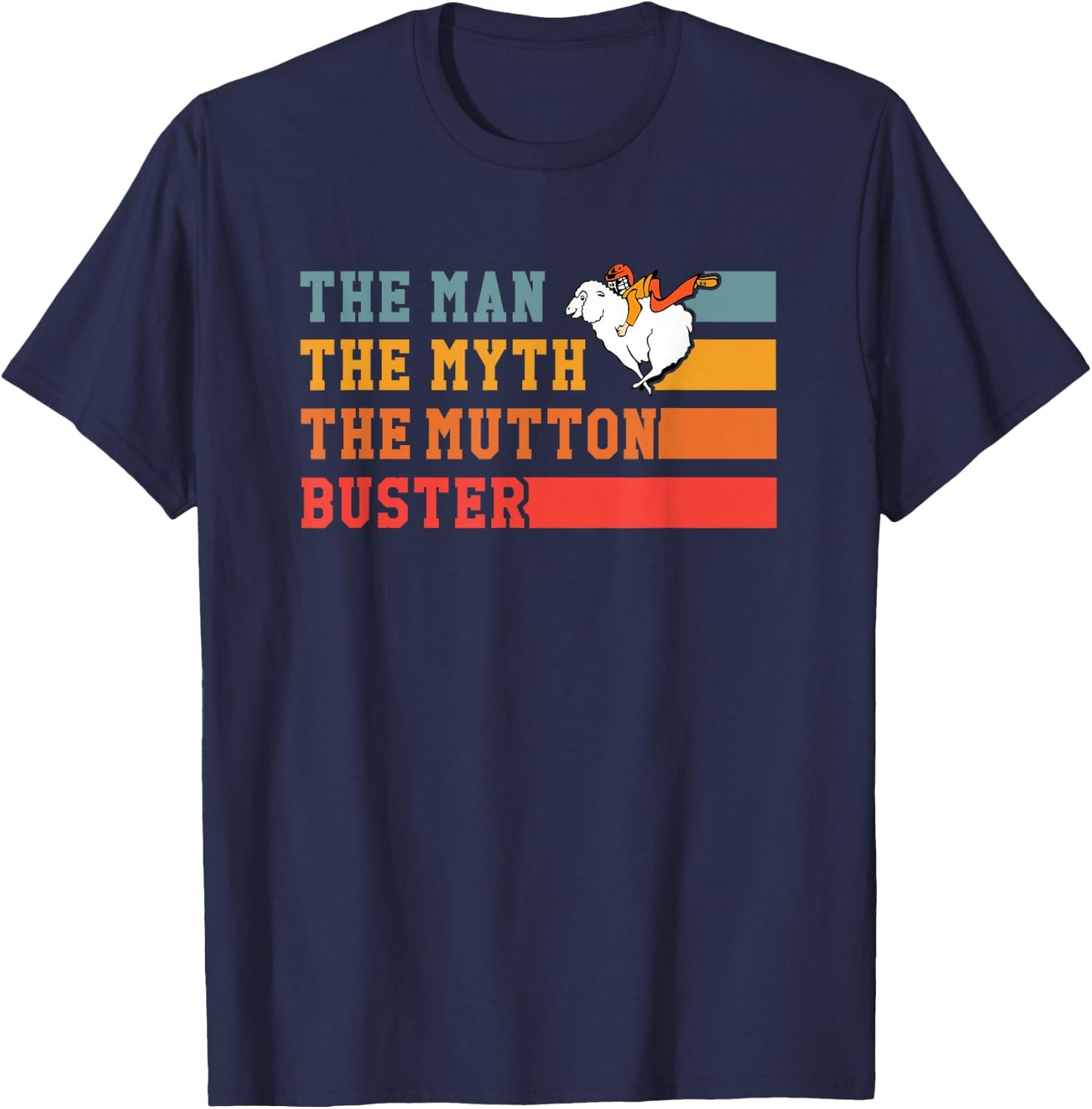 Mutton Busting Youth Rodeo Sheep Riding Kids Mutton Buster T-Shirt - T-Shirt | Navy