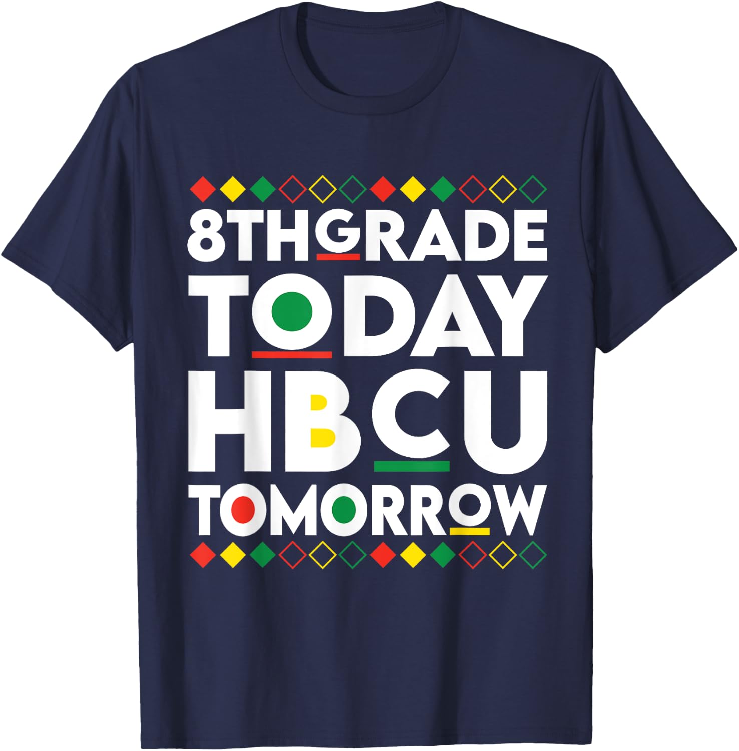Future HBCU College Student 8th Grade Today HBCU Tomorrow T-Shirt - T-Shirt | Navy