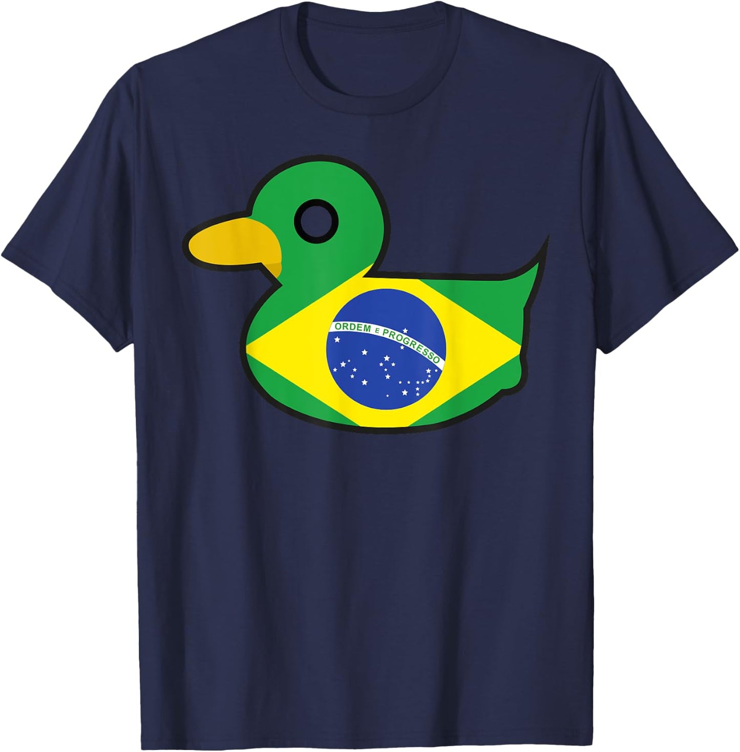 Funny Brazil Fans Duckie Duck T-Shirt - T-Shirt | Navy