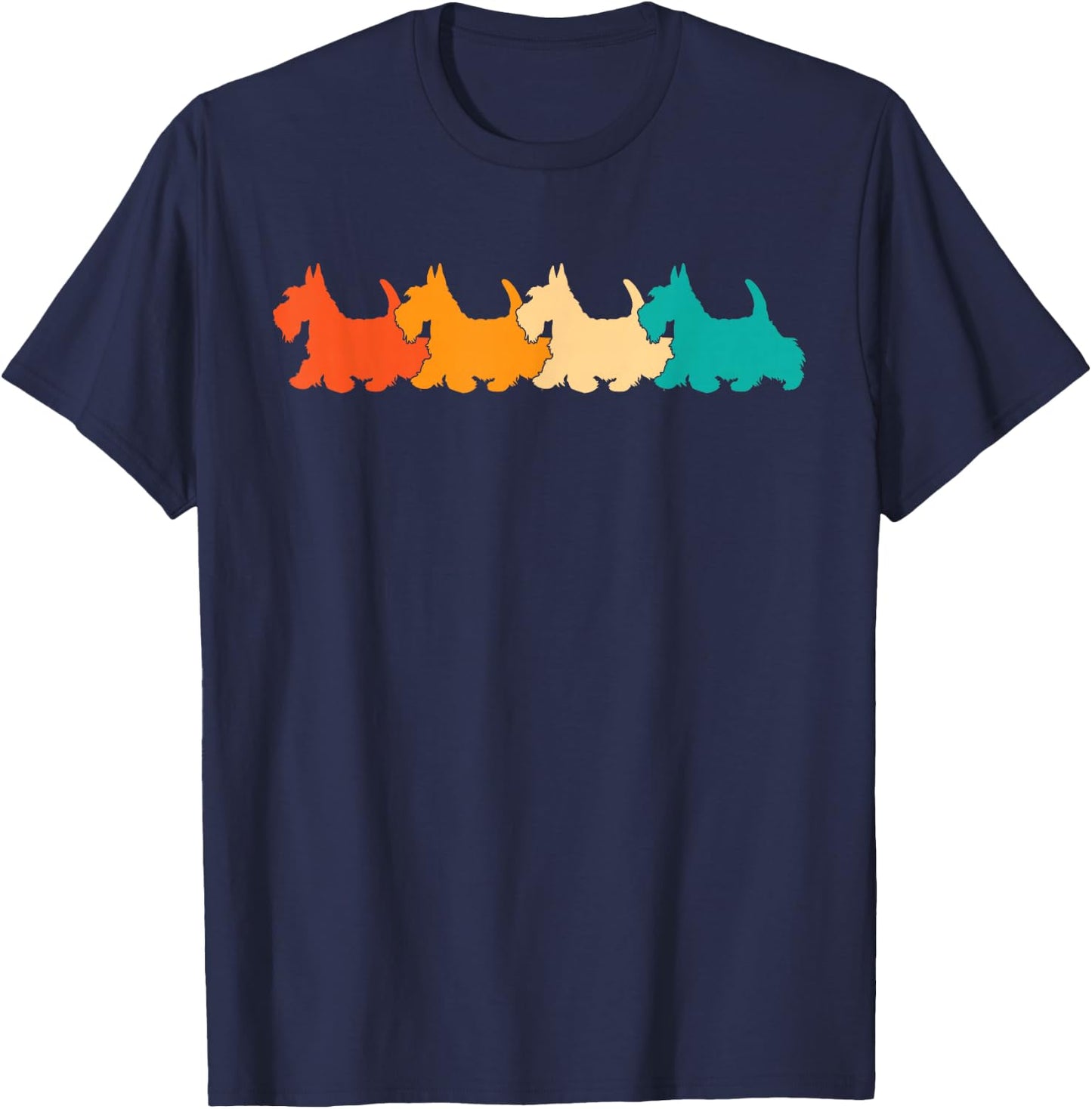 Scottish Terrier Retro Vintage Scottie Dog T-Shirt - T-Shirt | Navy