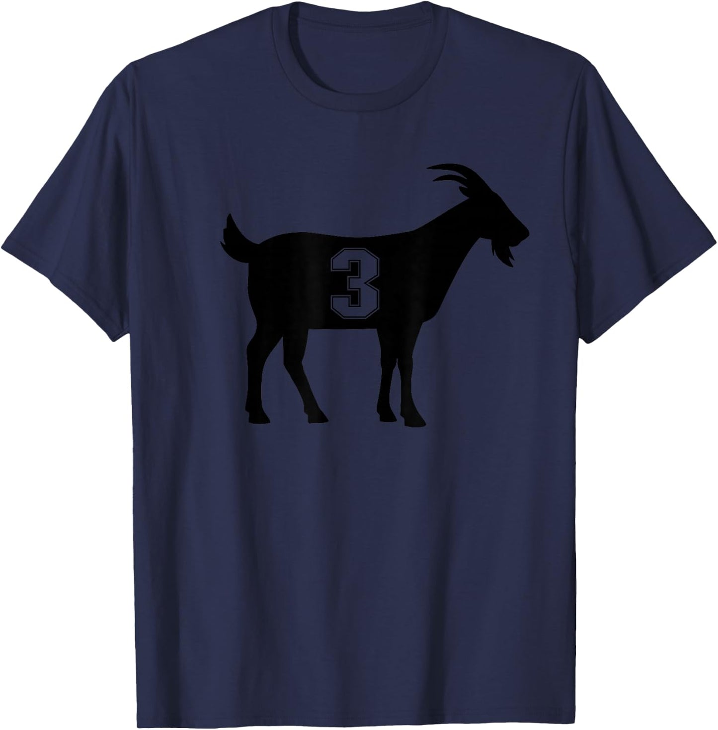 Goat 3 G.O.A.T. Number Three Goat T-Shirt - T-Shirt | Navy