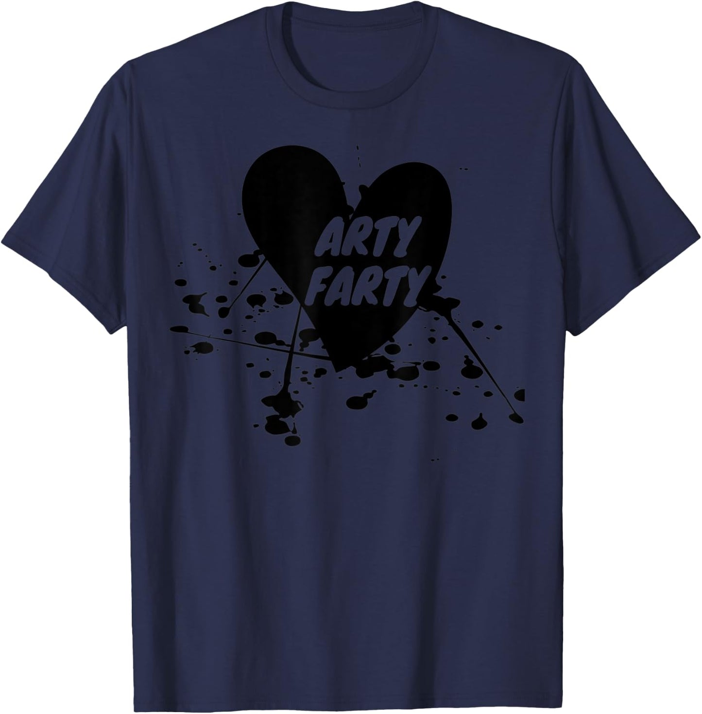 Arty Farty, Ink Splat Heart, Art & Craft T-Shirt - T-Shirt | Navy