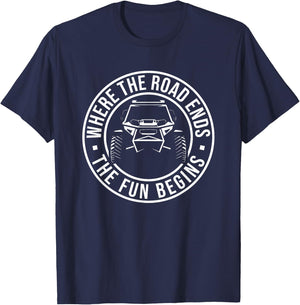 Offroading UTV Offroad Where The ROad Ends Rock Crawling T-Shirt - T-Shirt | Navy