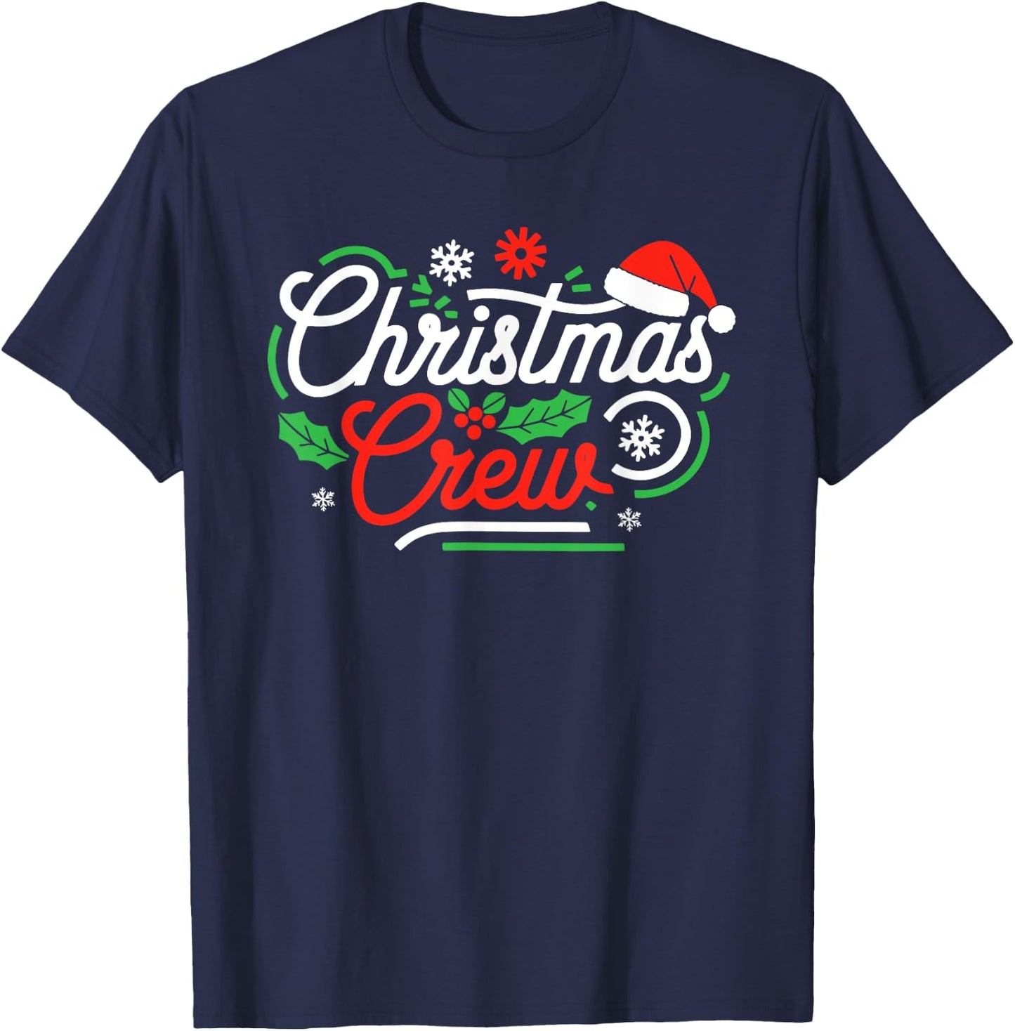 Christmas Crew Shirt Adult Men Women Kids Christmas Pajamas T-Shirt - T-Shirt | Navy