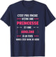 Princess Super Adeline Girl Name Funny Adeline , Black, Female X-Small T-Shirt - T-Shirt | Navy