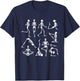 Skeleton Yoga Poses Funny Halloween Flexible Bone Yogi Crew T-Shirt - T-Shirt | Navy
