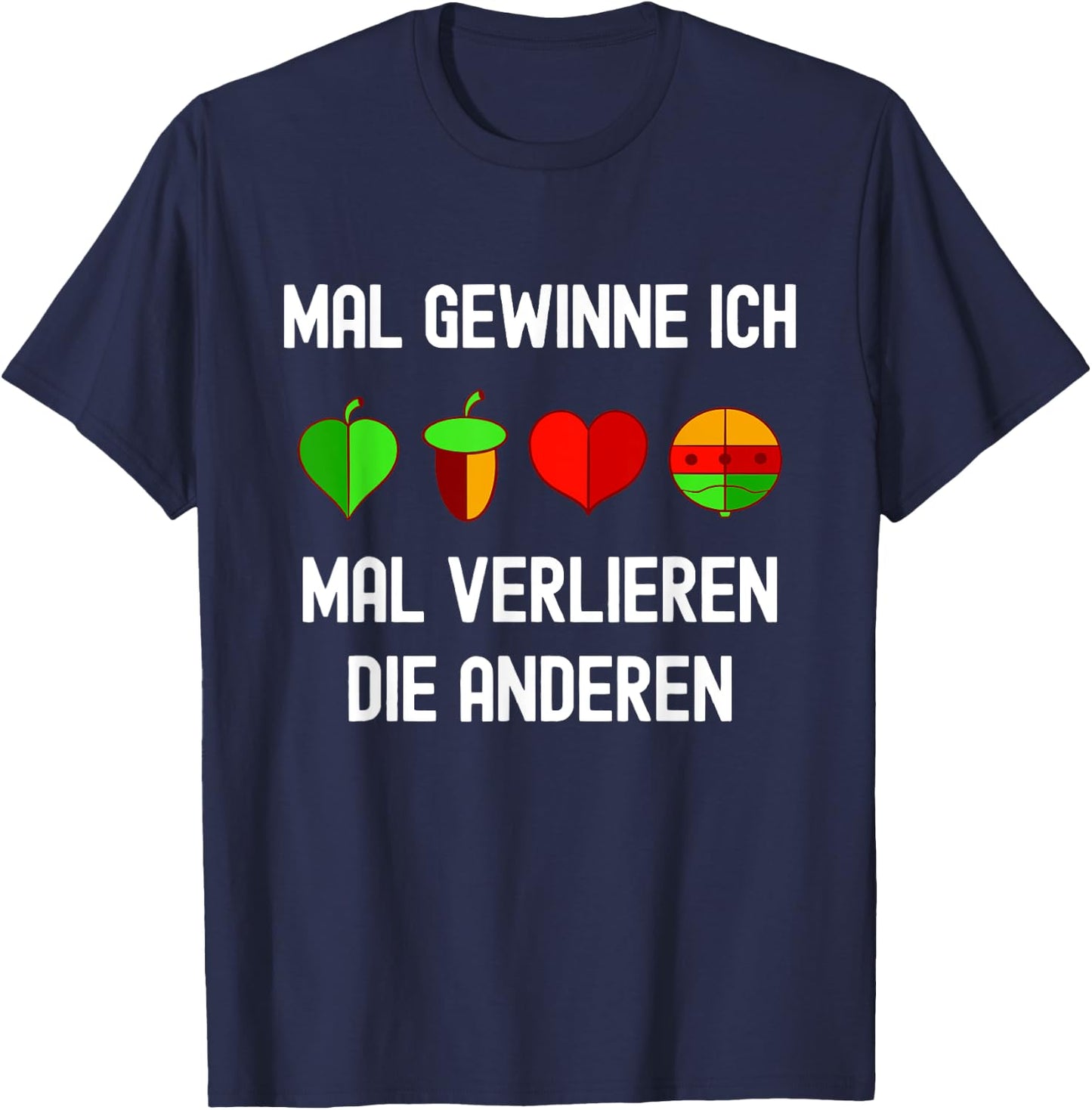 Schafkopf Kartenspiel Spielkarten Bayerischer Schafkopf T-Shirt - T-Shirt | Navy