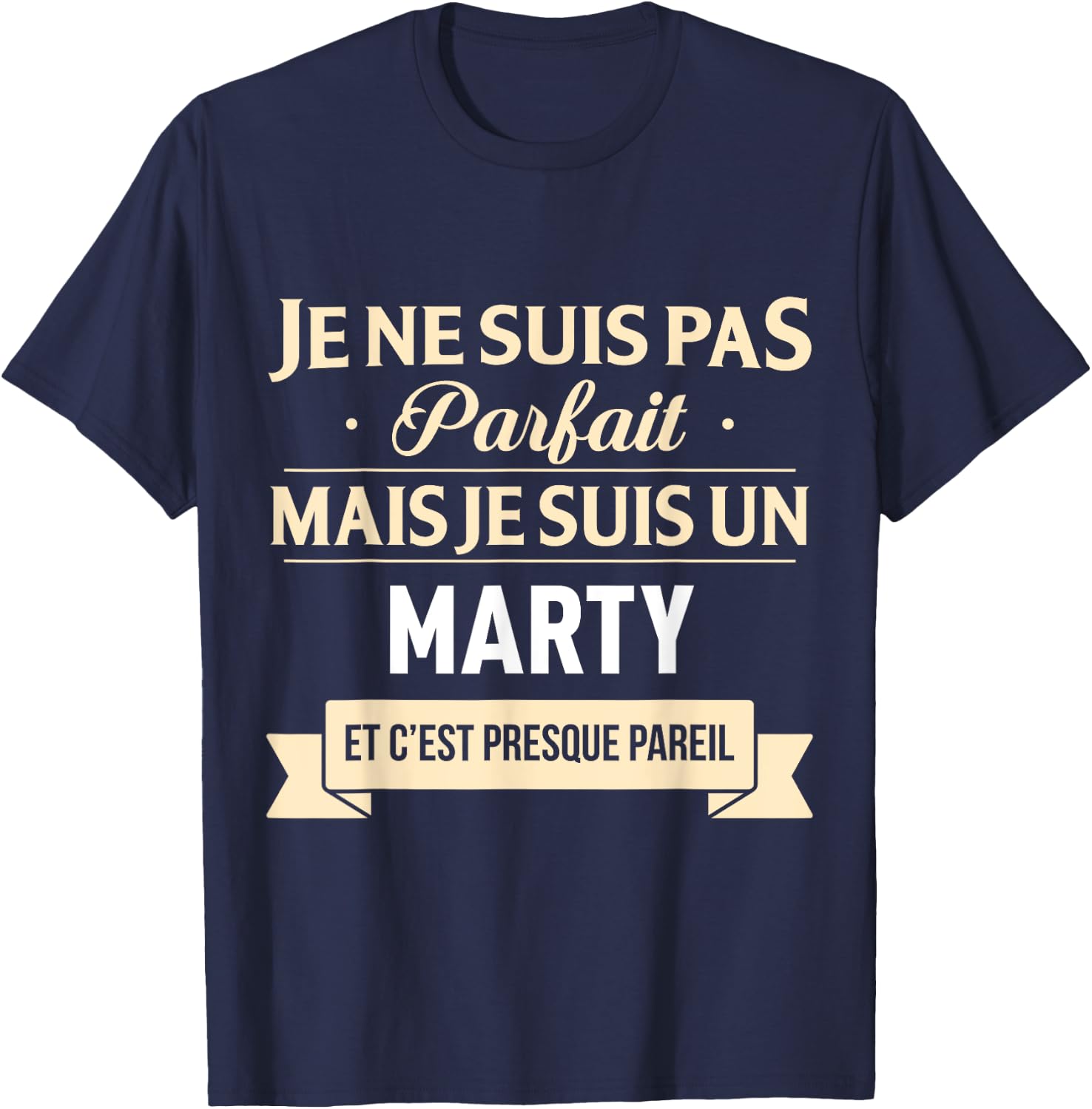 Funny Gift Marty Family Name , Black, S T-Shirt - T-Shirt | Navy