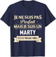 Funny Gift Marty Family Name , Black, S T-Shirt - T-Shirt | Navy
