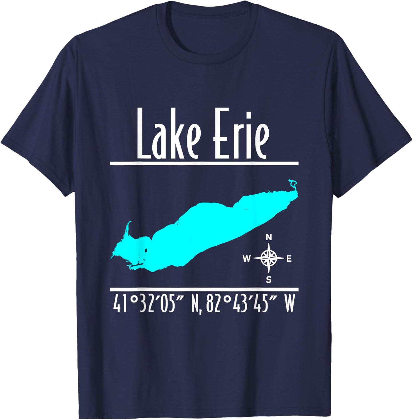 Modern Lake Erie - Great Lakes T-Shirt - T-Shirt | Navy