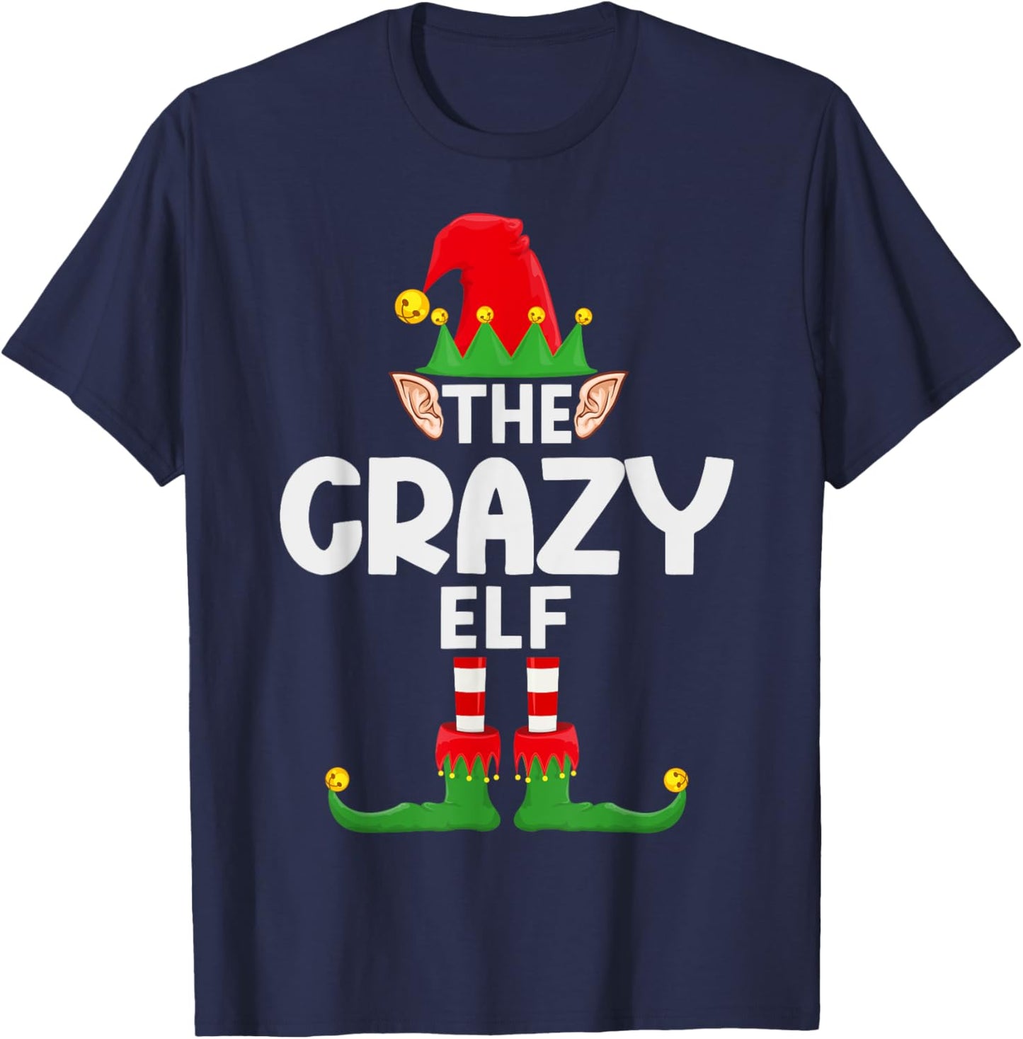 The Crazy Elf Family Christmas Pajama Party T-Shirt - T-Shirt | Navy