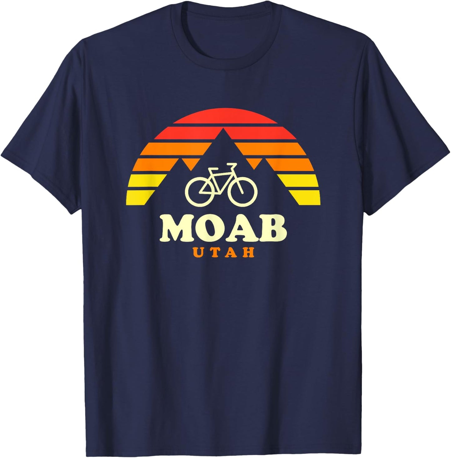 Moab Utah Mountain Biking Moab Mtb Trails Retro T-Shirt - T-Shirt | Navy