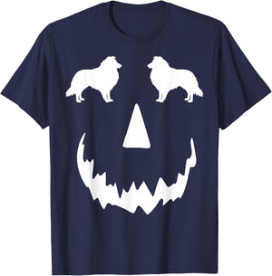 pumpkin Sheltie halloween, Shetland Sheepdog halloween T-Shirt - T-Shirt | Navy