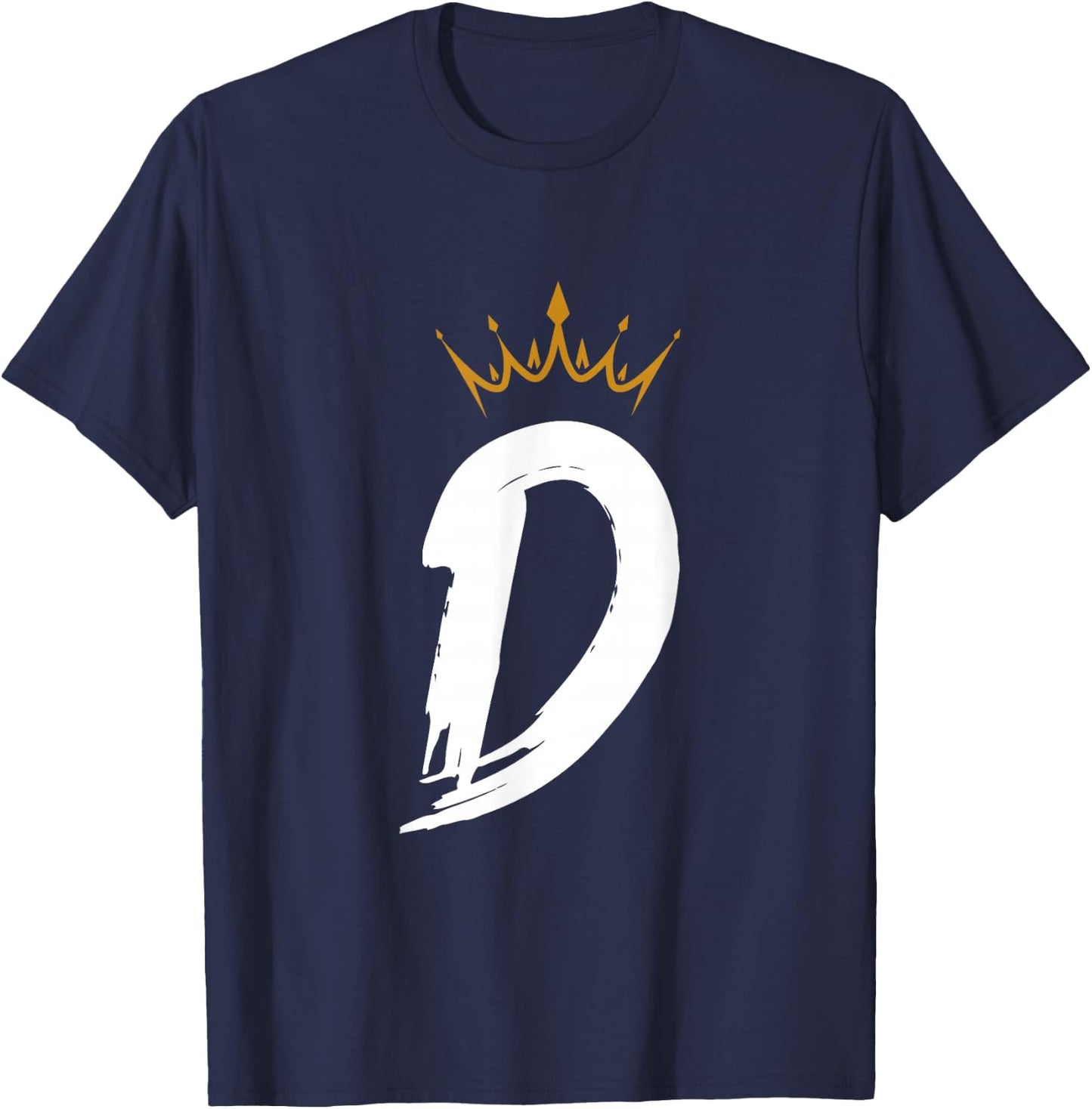 Queen King Letter D - Favorite Letter With Crown Alphabet T-Shirt - T-Shirt | Navy