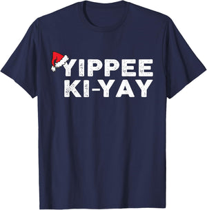 Funny Christmas Sweater Yippee-Ki-Yay Funny Xmas T-Shirt - T-Shirt | Navy