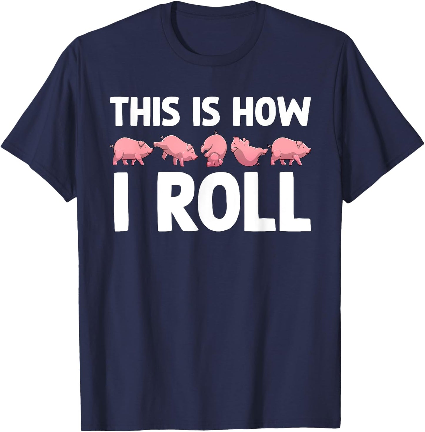 Funny Pig Design Women Farm Animal Piggy Pig Lover T-Shirt - T-Shirt | Navy
