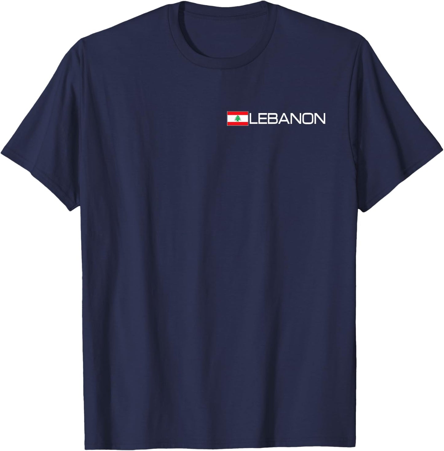 Lebanon National Flag Sports T-Shirt - T-Shirt | Navy