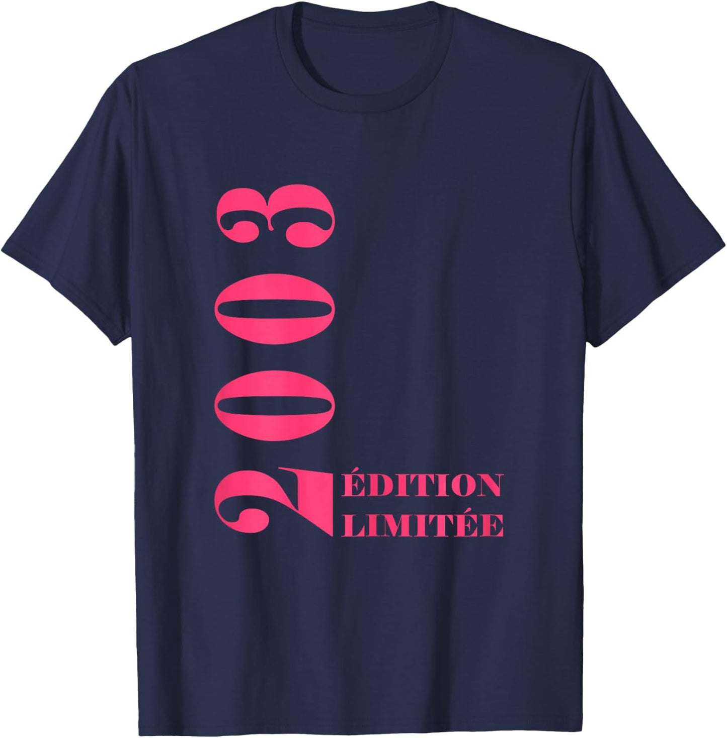 21 Years Anniversary Year 2003 Limited Edition Woman 2003 , Black T-Shirt - T-Shirt | Navy