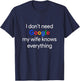 with German Text "Ich Brauche Google Nicht, Meine Frau weiß Alles Funny Husband" T-Shirt - T-Shirt | Navy
