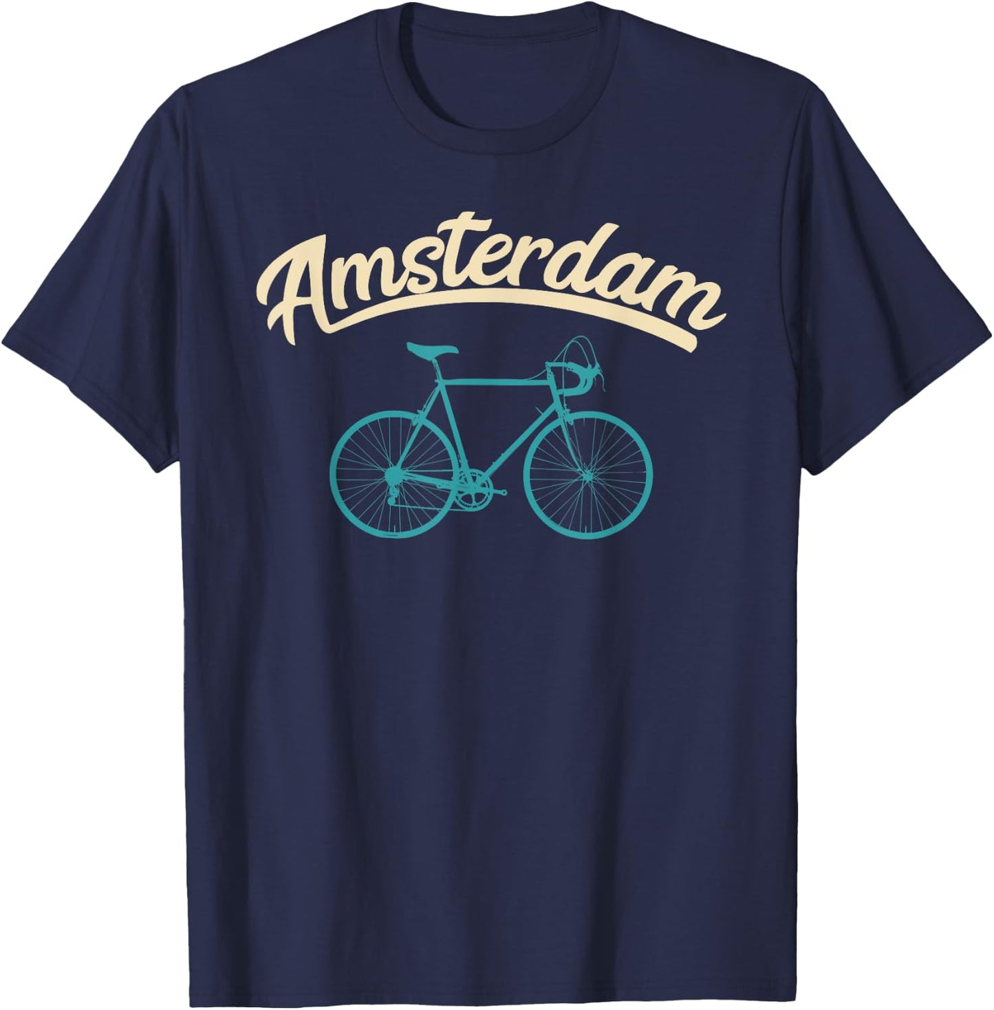 Netherlands Amsterdam Bike Bicycle Lover Gift T-Shirt - T-Shirt | Navy
