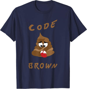 Funny Medical Code Brown | Funny Healthcare T-Shirt - T-Shirt | Navy