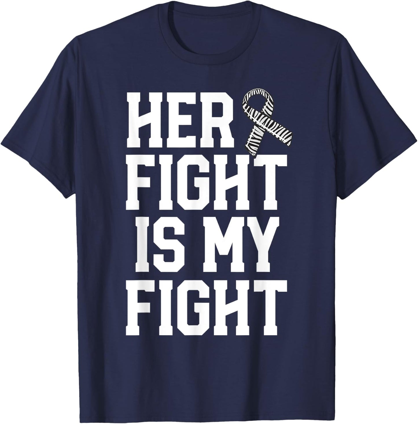 Her Fight Is My Fight Rare Disease Awareness Husband EDS T-Shirt - T-Shirt | Navy