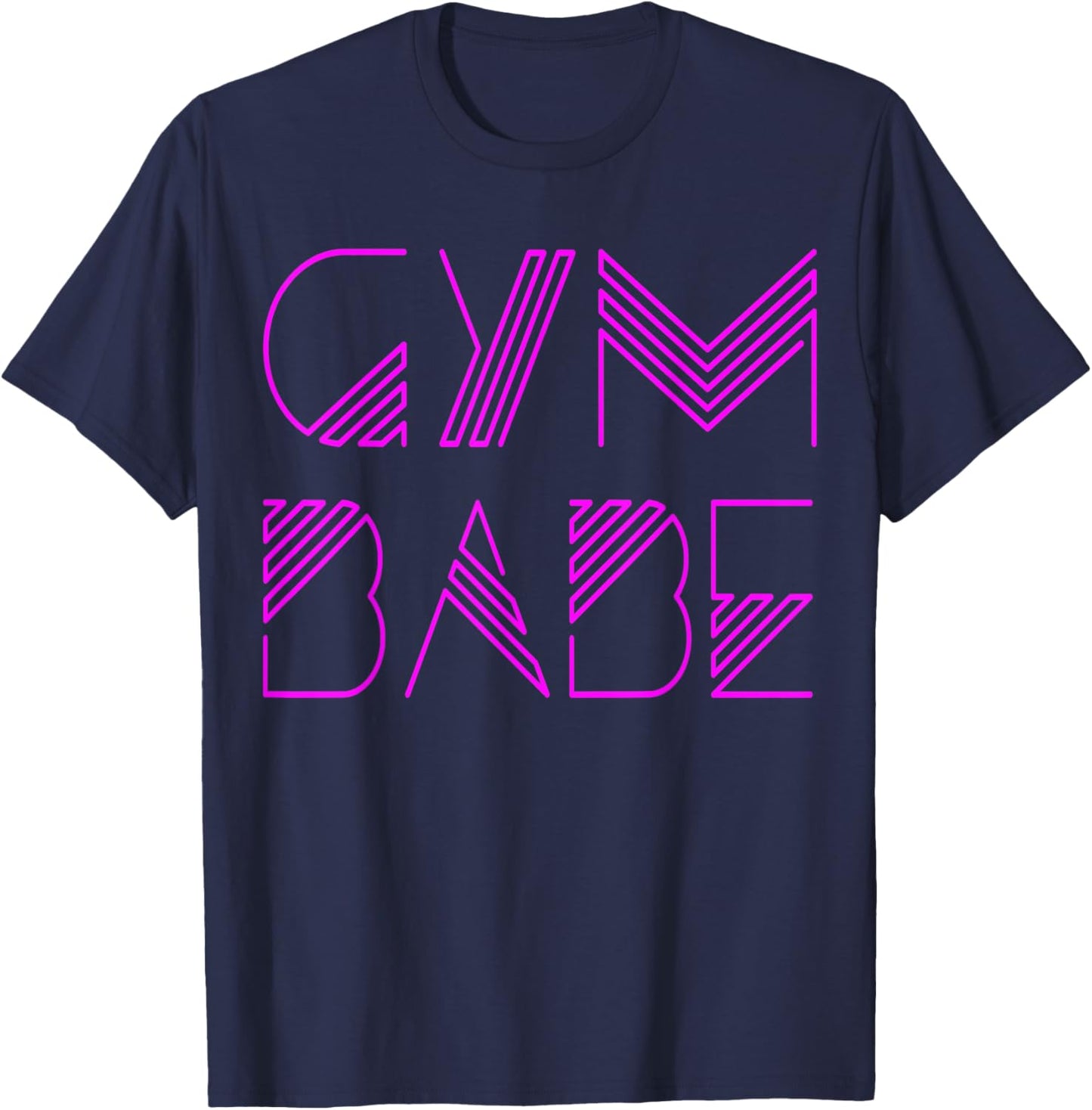 Gym Babe Sassy 80s Lettering Typography Workout T-Shirt - T-Shirt | Navy