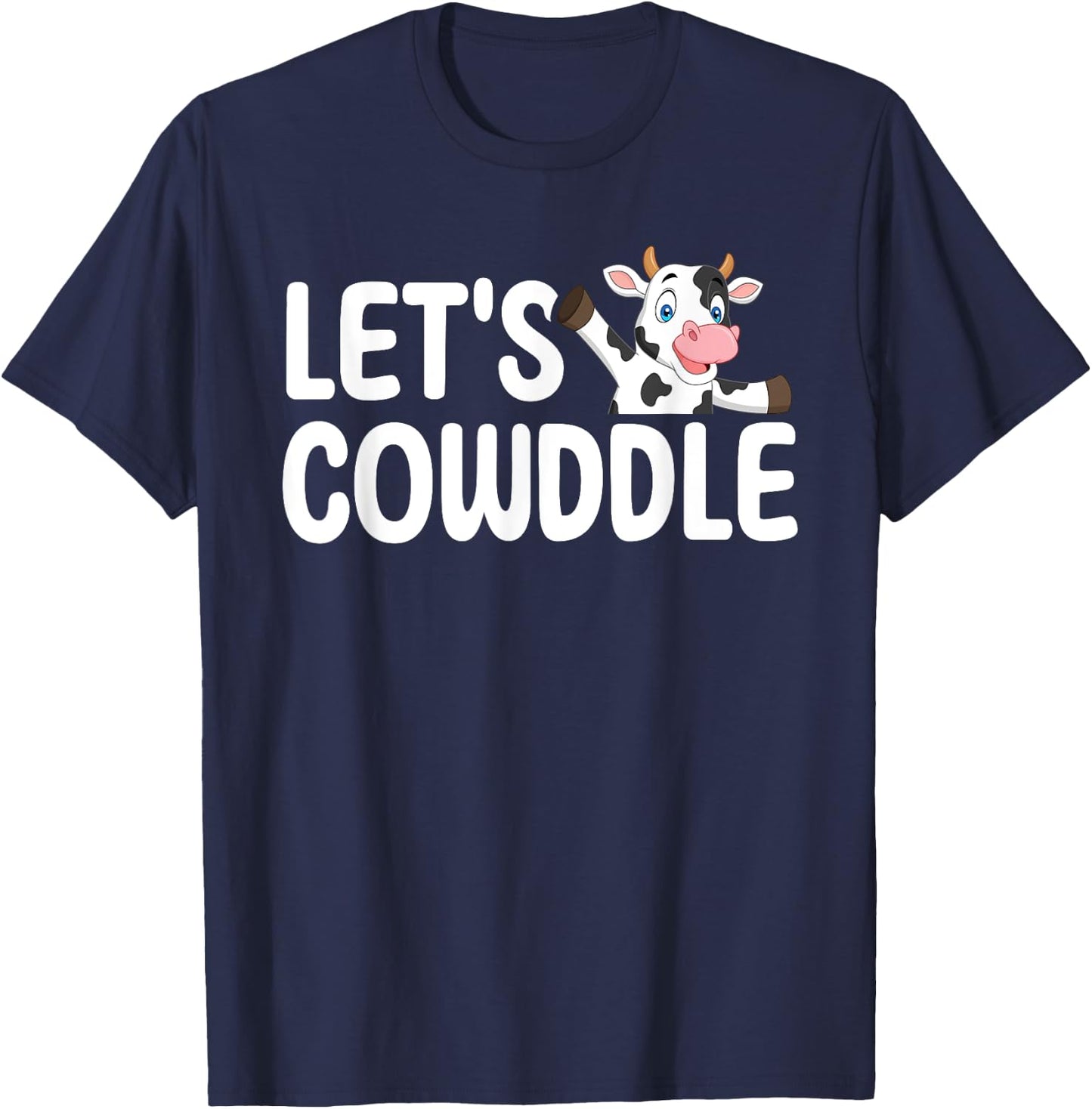 Lets Cowddle Cow Sleeping Cow Cuddle Pajama T-Shirt - T-Shirt | Navy
