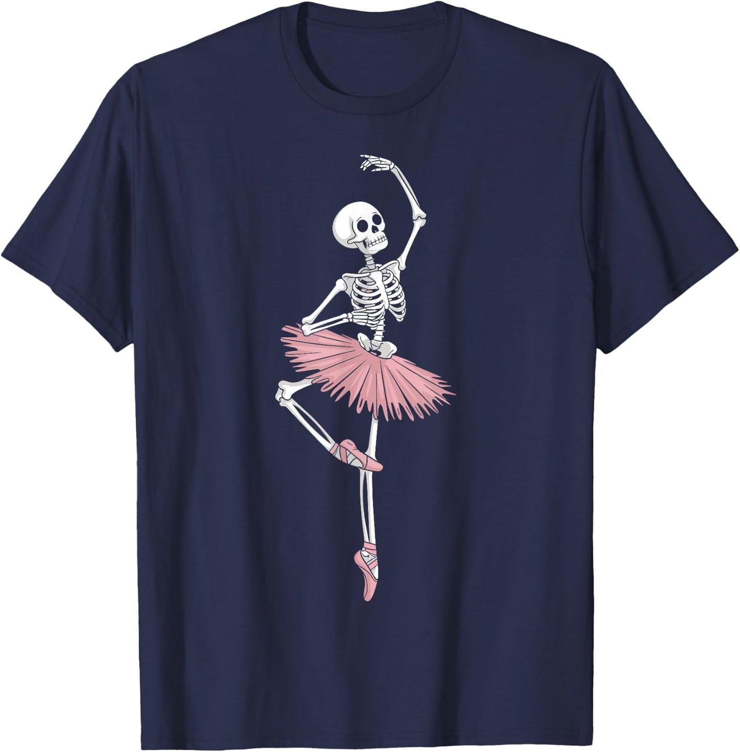 Skeleton Dancing Ballet Lovers Spooky Halloween Dancer T-Shirt - T-Shirt | Navy