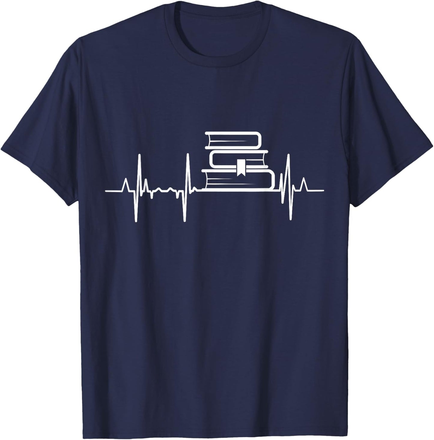 Books Heartbeat T-Shirt - T-Shirt | Navy