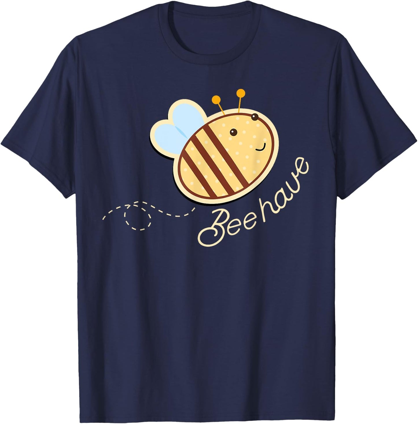 Funny parent teacher cute learn to behave bee kids beehave T-Shirt - T-Shirt | Navy