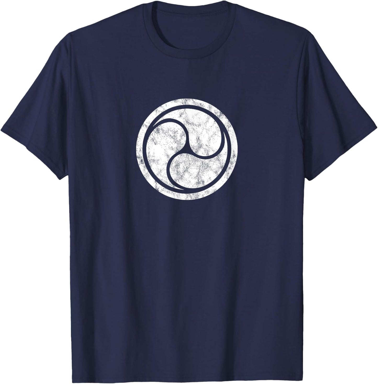 Triple Yin Yang, Gankyil, Zen, Buddhism, Taoism, China Japan T-Shirt - T-Shirt | Navy